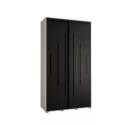 Šatní skříň ASIRI 12 - 140/60 cm, bílá / černá / černá