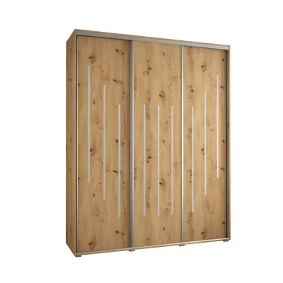 Šatní skříň ASIRI 8 - 200/60 cm, dub artisan / stříbrná