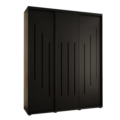 Šatní skříň ASIRI 8 - 200/60 cm, černá / černá