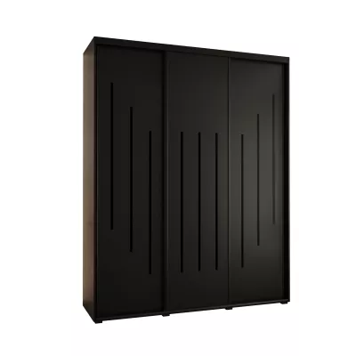 Šatní skříň ASIRI 8 - 200/60 cm, černá / černá