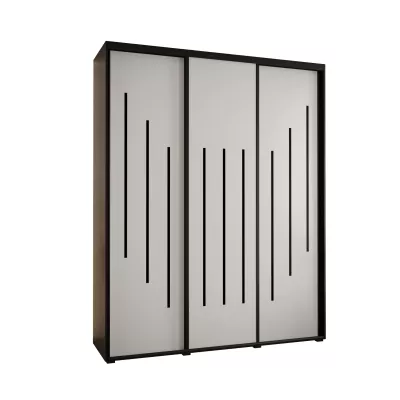 Šatní skříň ASIRI 8 - 200/60 cm, černá / bílá / černá