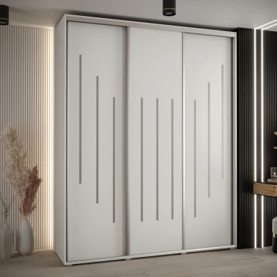 Šatní skříň ASIRI 8 - 200/60 cm, bílá / stříbrná