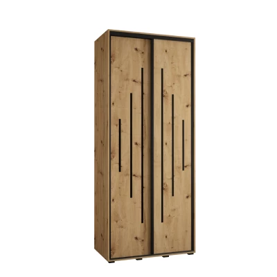 Šatní skříň ASIRI 12 - 120/60 cm, dub artisan / černá