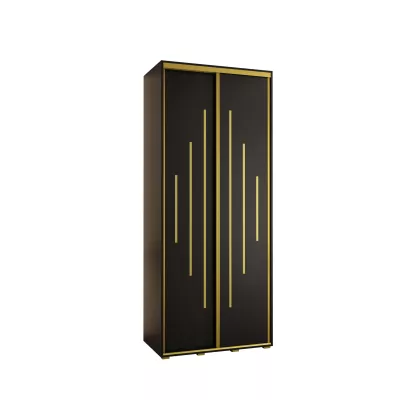 Šatní skříň ASIRI 12 - 120/60 cm, černá / zlatá