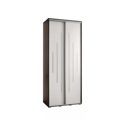 Šatní skříň ASIRI 12 - 120/60 cm, černá / bílá / stříbrná