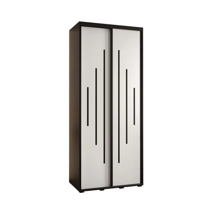 Šatní skříň ASIRI 12 - 120/60 cm, černá / bílá / černá