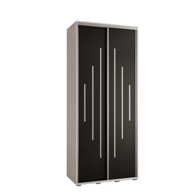Šatní skříň ASIRI 12 - 120/60 cm, bílá / černá / stříbrná