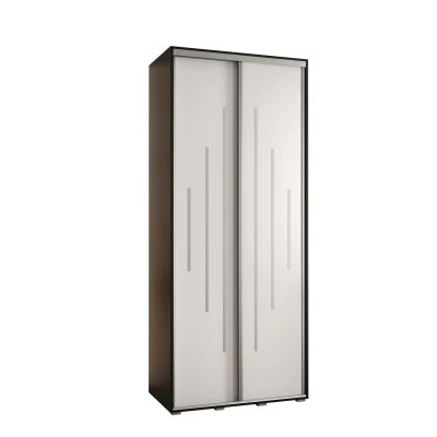 Šatní skříň ASIRI 12 - 110/60 cm, černá / bílá / stříbrná