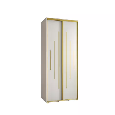 Šatní skříň ASIRI 12 - 110/60 cm, bílá / zlatá