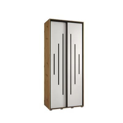 Šatní skříň ASIRI 12 - 100/60 cm, dub artisan / bílá / černá