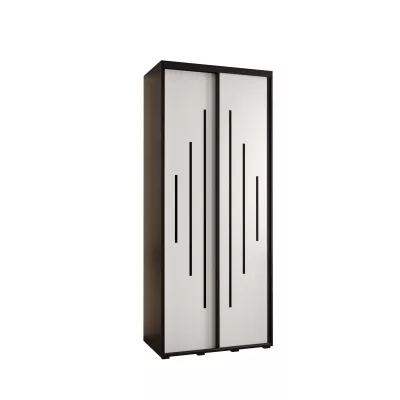 Šatní skříň ASIRI 12 - 100/60 cm, černá / bílá / černá