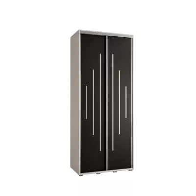 Šatní skříň ASIRI 12 - 100/60 cm, bílá / černá / stříbrná