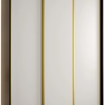 Šatní skříň ASIRI 1 - 170/60 cm, černá / bílá / zlatá