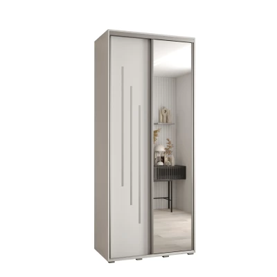 Šatní skříň ASIRI 9 - 120/60 cm, bílá / stříbrná