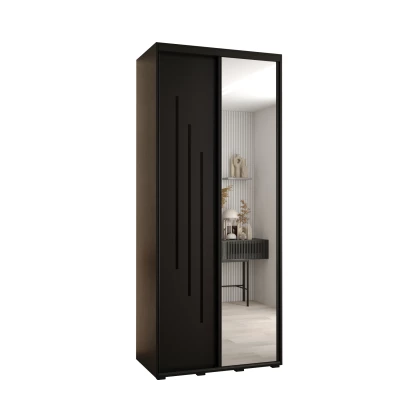 Šatní skříň ASIRI 9 - 120/45 cm, černá / černá