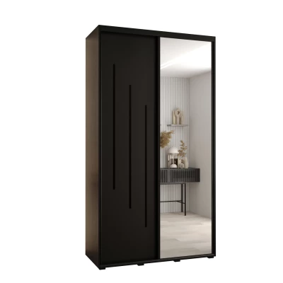 Šatní skříň ASIRI 9 - 130/60 cm, černá / černá