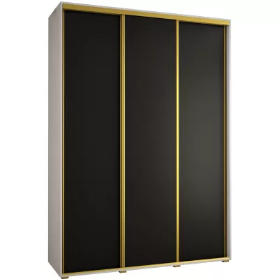 Šatní skříň ASIRI 1 - 180/45 cm, bílá / černá / zlatá