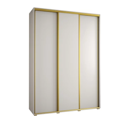 Šatní skříň ASIRI 1 - 180/45 cm, bílá / zlatá