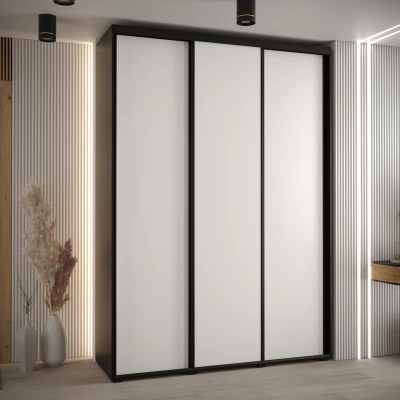 Šatní skříň ASIRI 1 - 180/45 cm, černá / bílá / černá