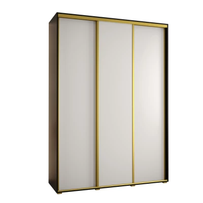 Šatní skříň ASIRI 1 - 180/45 cm, černá / bílá / zlatá