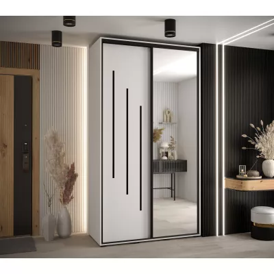 Šatní skříň ASIRI 9 - 130/60 cm, bílá / černá