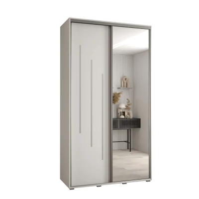 Šatní skříň ASIRI 9 - 130/45 cm, bílá / stříbrná