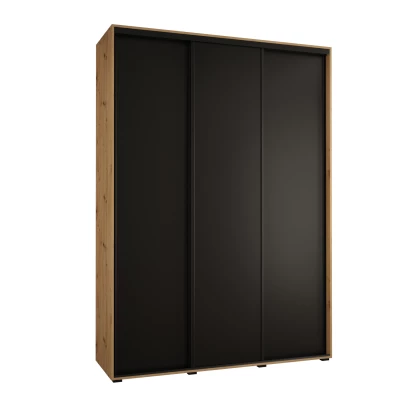Šatní skříň ASIRI 1 - 180/45 cm, dub artisan / černá / černá