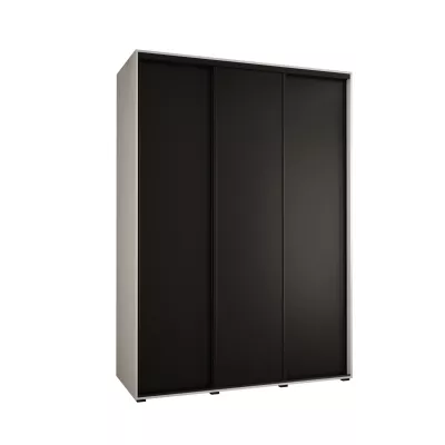 Šatní skříň ASIRI 1 - 180/60 cm, bílá / černá / černá