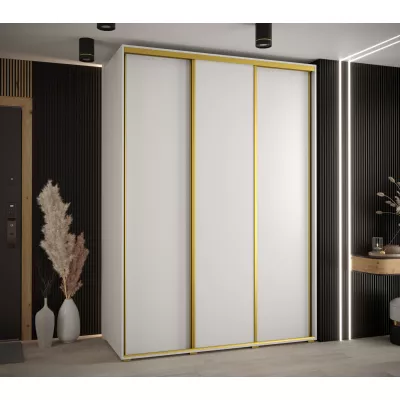 Šatní skříň ASIRI 1 - 180/60 cm, bílá / zlatá