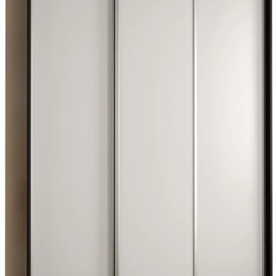 Šatní skříň ASIRI 1 - 180/60 cm, černá / bílá / stříbrná