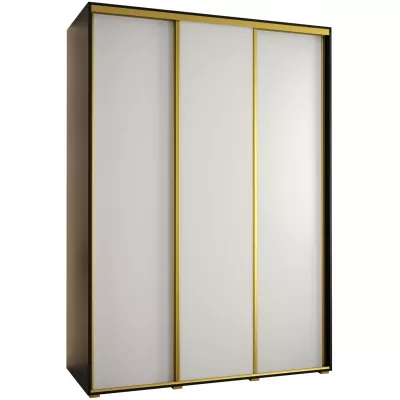 Šatní skříň ASIRI 1 - 180/60 cm, černá / bílá / zlatá