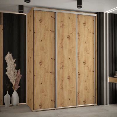 Šatní skříň ASIRI 1 - 180/60 cm, dub artisan / stříbrná