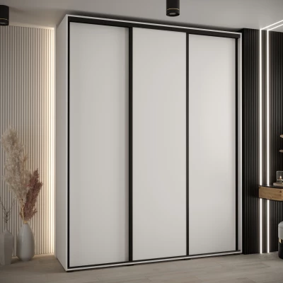 Šatní skříň ASIRI 1 - 190/60 cm, bílá / černá