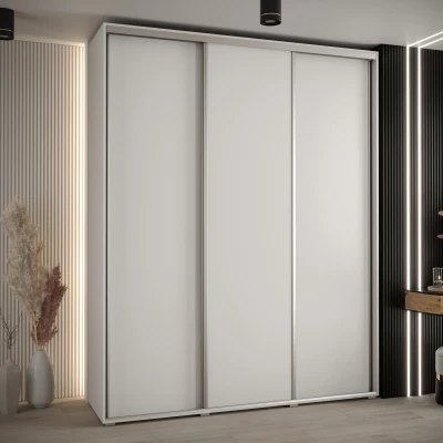 Šatní skříň ASIRI 1 - 190/60 cm, bílá / stříbrná