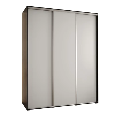 Šatní skříň ASIRI 1 - 190/60 cm, černá / bílá / stříbrná