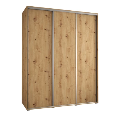 Šatní skříň ASIRI 1 - 190/60 cm, dub artisan / stříbrná