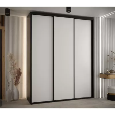 Šatní skříň ASIRI 1 - 190/45 cm, černá / bílá / černá