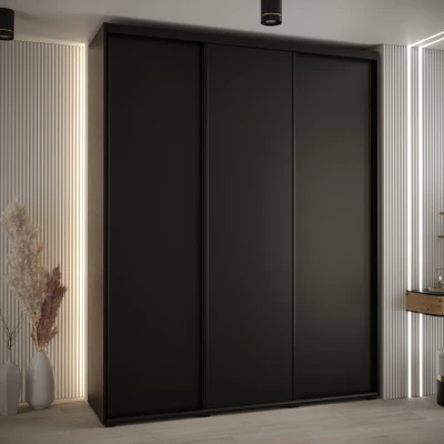 Šatní skříň ASIRI 1 - 190/45 cm, černá / černá