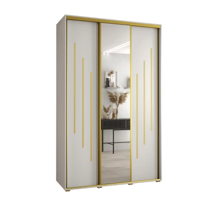 Šatní skříň ASIRI 9 - 150/45 cm, bílá / zlatá