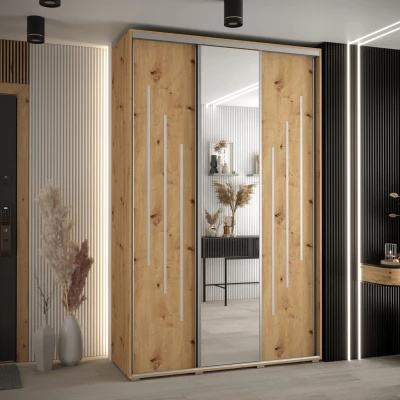 Šatní skříň ASIRI 9 - 160/60 cm, dub artisan / stříbrná