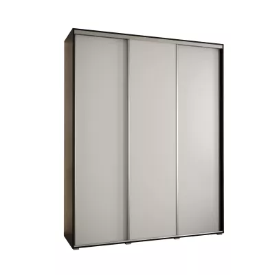 Šatní skříň ASIRI 1 - 200/45 cm, černá / bílá / stříbrná