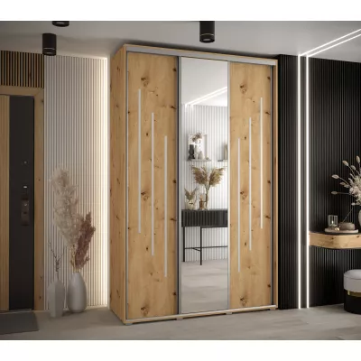 Šatní skříň ASIRI 9 - 160/45 cm, dub artisan / stříbrná