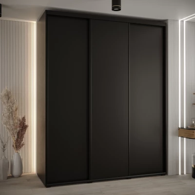 Šatní skříň ASIRI 1 - 200/60 cm, černá / černá