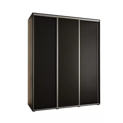 Šatní skříň ASIRI 1 - 200/60 cm, černá / stříbrná
