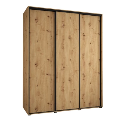 Šatní skříň ASIRI 1 - 200/60 cm, dub artisan / černá