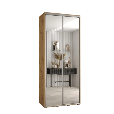 Šatní skříň ASIRI 2 - 100/45 cm, dub artisan / stříbrná