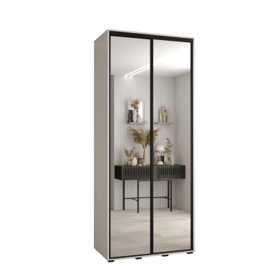 Šatní skříň ASIRI 2 - 120/45 cm, bílá / černá