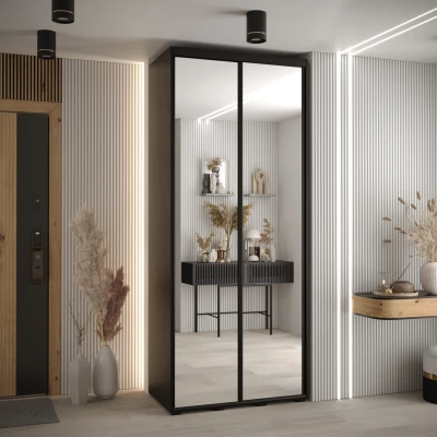 Šatní skříň ASIRI 2 - 120/45 cm, černá / černá