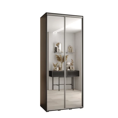 Šatní skříň ASIRI 2 - 120/45 cm, černá / stříbrná