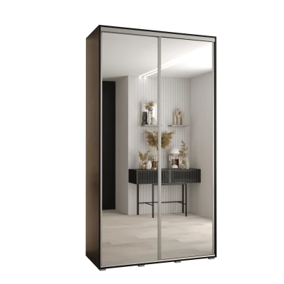 Šatní skříň ASIRI 2 - 130/45 cm, černá / stříbrná